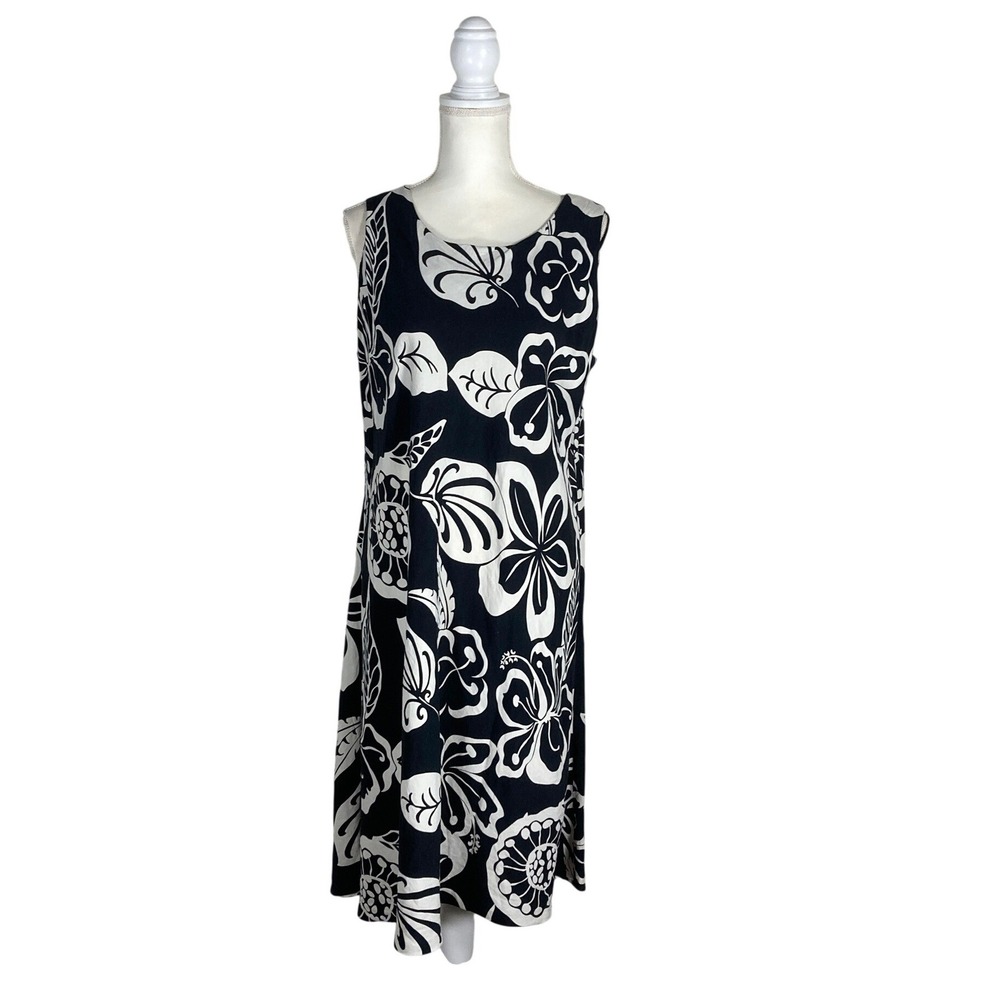Vintage - The Hawiian Original - Hilo Hattie XL Silk/Linen Dress Hibiscus Print